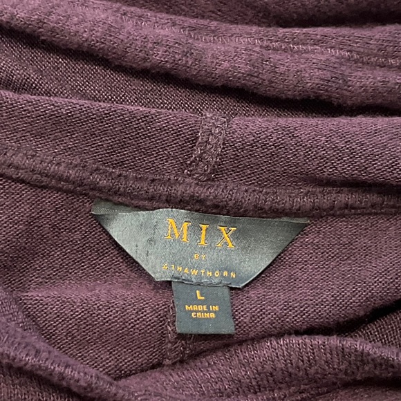 EUC Mix By 41 Hawthorn V-Neck Pullover Hoodie Sweater Purple Women's Sized Large - Picture 6 of 7